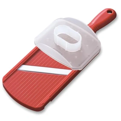 Imagen de Kyocera CSN 202 RD Mandolina para Cocina (Grosor Regulable de 0,5 a 3 mm, Hoja cerámica, Rojo, 27,8 x 4,8 9,2 cm)