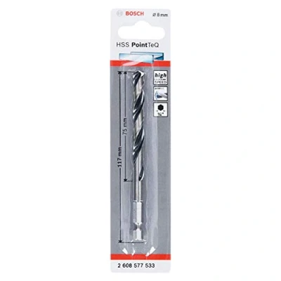Imagen de Bosch Professional Brocas de vástago hexagonal PointTeQ, para metal, diámetro: 8 mm, ¼&quot;, accesorios taladro impacto y atornillador