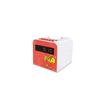 Imagen de Metronic 477444 Radio FM Despertador Lisa con luz guía, 2 alarmas, función Sleep Snooze, 10 pre sintonías FM, alimentación eléctrica, Compartimento para Pila de Seguridad, Rojo/Blanco