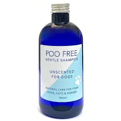 Imagen de 99% Natural CHAMPÚ para Perros Sin Perfume Pieles SENSIBLES 250ml por Poo Free. pH Equilibrado. Sulfatos, Parabenos, Silicona. Concentrado, Limpia, Calma, Hidrata, Alivia