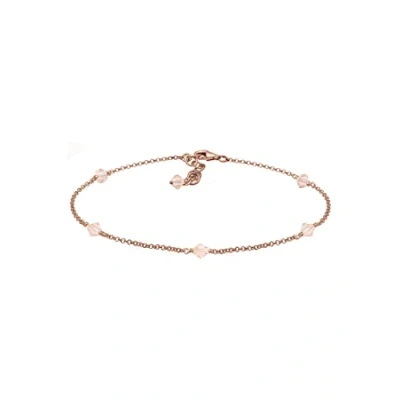 Imagen de Elli Tobillera Ajorca de Tobillo para Mujer con Cristales, Fabricada en Plata Ley 925 y Chapada Oro