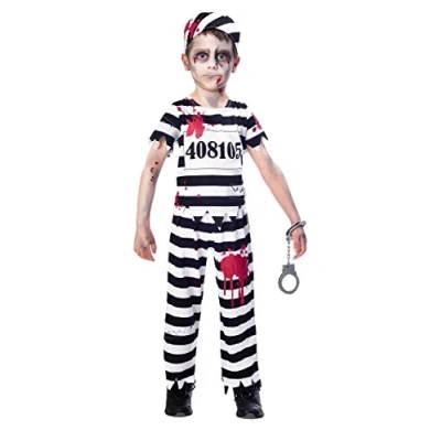 Imagen de amscan 9902657 Disfraz de convicto zombi para niños 5 a 6 años