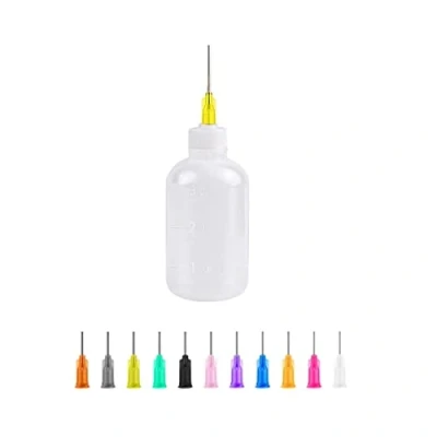 Imagen de Juego de botellas aplicadoras dispensadores, dispensadoras 30 ml con 11 agujas 0.5 pulgadas para bricolaje Quilling, pintura acrílica, botella engrasadora, manualidades