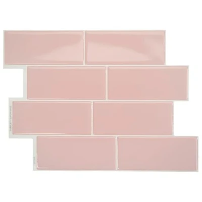 Imagen de SMART TILES Protector contra salpicaduras de despegar y pegar, 5 hojas 11.6 x 8.4 pulgadas, azulejos adhesivos 3D para cocina, baño, pared
