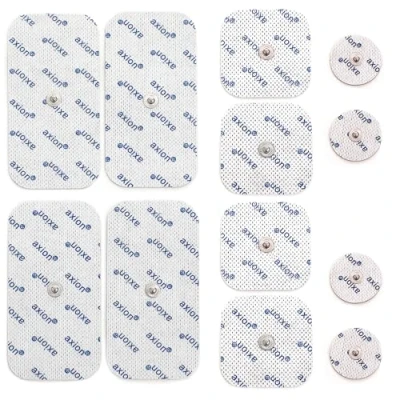 Imagen de Set mixto de 12 Electrodos axion Compatibles con VITALCONTROL y Beurer para su aparato electroestimulador TENS EMS Diferentes tamaños