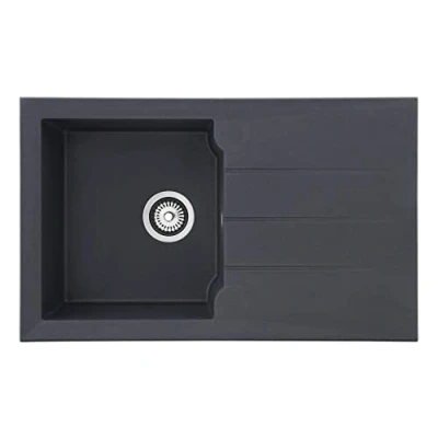 Imagen de respekta Fregadero de granito, color gris titanio, 81 cm tipo/modelo: ALINEO81X50TG