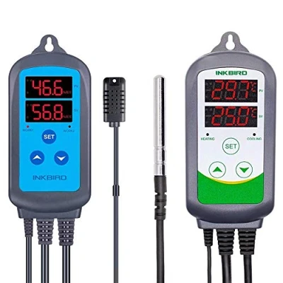 Imagen de Inkbird Termostato ITC 308 + Higrostato IHC 200 Conjuntos Adecuado para Jamón Casera, Mini Invernadero, Cultivo de Hongos, Reptiles