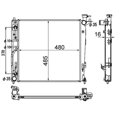 Imagen de MAHLE ORIGINAL CR 1892 000S Radiador, refrigeración del motor 485 480 16 Aletas soldadas