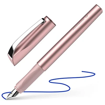 Imagen de Schneider Pluma estilográfica Ceod Shiny (para diestros y zurdos, punta M, incluye cartucho de tinta azul), color rosa