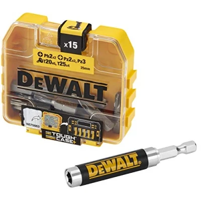 Imagen de DeWalt DT71573 QZ Toughcase: Estuche de accesorios PH2 x2, PZ2 PZ3, T20 x6, T25 x4 Para taladro atornillador