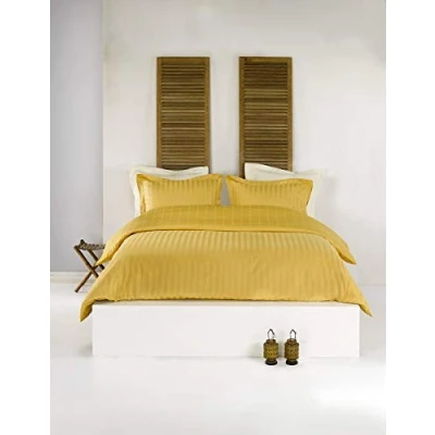Imagen de de Witte Lietaer Zygo Juego Ropa Cama, algodón Peinado, Jaune Ocre, 200 x 220 cm