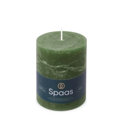 Imagen de Spaas Vela pilar rústica, 80/110 mm, 65 h, color verde oscuro