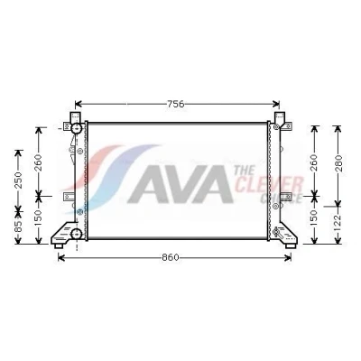 Imagen de PRASCO VNA2155 Radiador, refrigeración del motor Aluminio 680 415 34 Aletas unidas mecánicamente VOLKSWAGEN: LT 28 46 2 Kasten