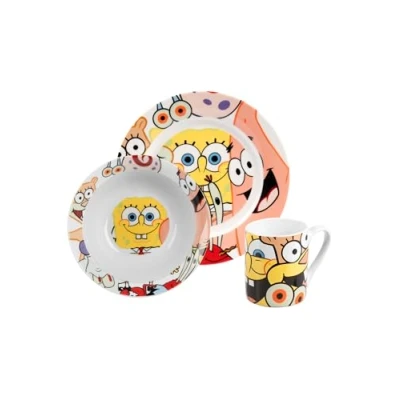 Imagen de United Labels Spongebob Juego de desayuno (3 piezas, plato, cuenco y taza porcelana)