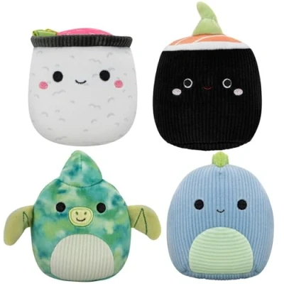 Imagen de Squishmallows JPT0791 JPT Paquete de 4 Juguetes chirriantes Peluche para Perros (Shozo, Shun, Fletcher, Rashad) (Amazon) (Bolsa plástico), Multicolor