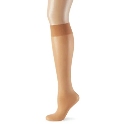 Imagen de Wolford Satin Touch 20 Knee Highs Calcetines Altos, DEN, Beige (Caramel 4004), M para Mujer