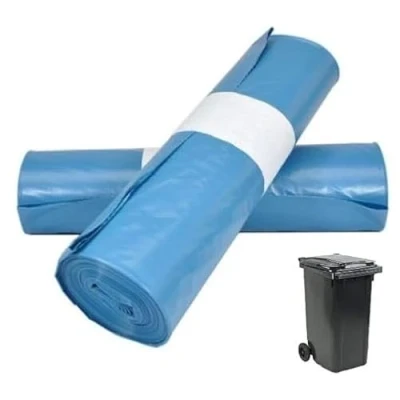 Imagen de Bolsas de Basura Resistentes 240L, 115x150 cm, 2 Rollo 10 Unidades, Total 20 Bolsas, LDPE Reciclado, Azules, para Jardines, Hogares y Obras, Pack Rollos