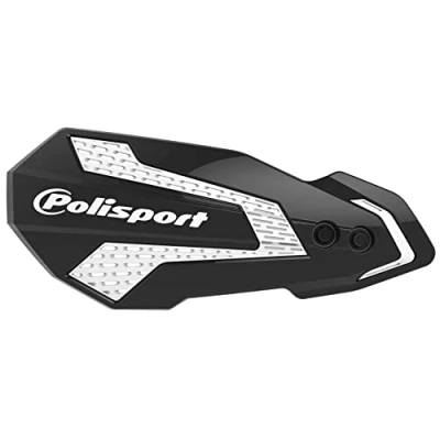 Imagen de POLISPORT 8308200017 Paramanos MX FLOW 1 punto de fijación Style fabricado en plástico con kit montaje incluido compatible motocicletas Honda color negro/blanco