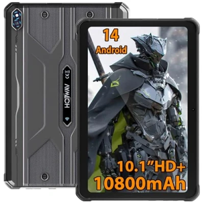 Imagen de HOTWAV R8 Tablet Robusta Android 14,12GB + 128GB/(1TB) 10.1 Pulgadas HD+ 10800 mAh Resistente al Agua Cámara de 13MP 5MP Octa Core IP68 e IP69K Dual SIM WiFi 4G/5G GPS OTG