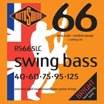 Imagen de cuerdas Rotosound para bajo eléctrico SWING 66 Stainless SETS 5 RS665LC Medium 40 125