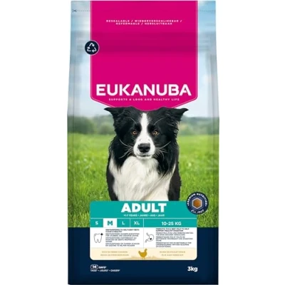 Imagen de Eukanuba, alimento seco con Pollo Fresco para Razas Medianas, Premium Perros Adultos, 3 kg
