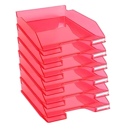 Imagen de Exacompta Linicolor Bandeja de correo, color frambuesa transparente glossy