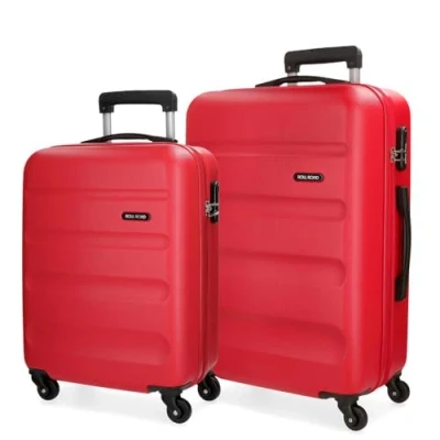 Imagen de Roll Road Flex Juego de maletas Rojo 55/65 cms Rígida ABS Cierre combinación 91L 4 Ruedas Equipaje Mano