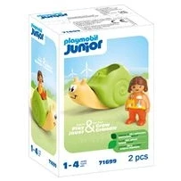 Imagen de PLAYMOBIL Junior 71699 Caracol balancín con sonajero, Incluye Figura de niña, Juguete sostenible Hecho plásticos a Base Plantas, Juguetes para niños Partir 1 año