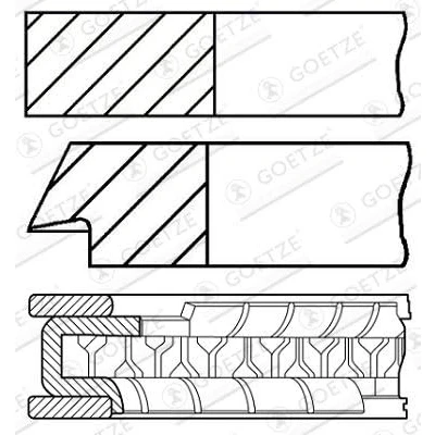 Imagen de GOETZE ENGINE 08 520500 00 Juego de Segmentos Pistón 75 MG: MG ZR Hatchback