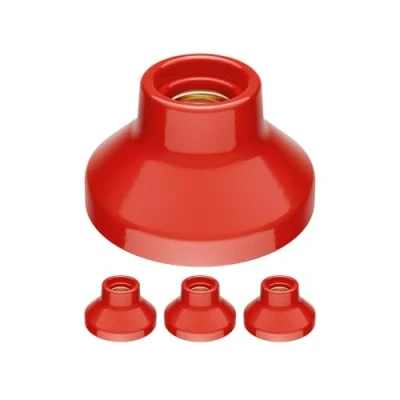 Imagen de ledscom.de 4 piezas portalámpara de techo ELEKTRA, porcelana, rojo brillante, 1x E27 máx. 300W