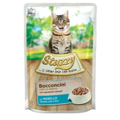 Imagen de Stuzzy, Comida húmeda para Gatos Adultos merluza en bocadillos (24 Sobres de 85 g)
