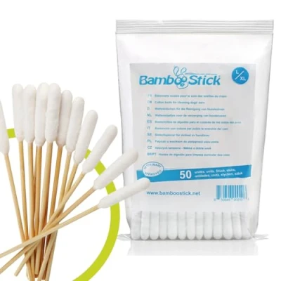 Imagen de BambooStick Animal Bastoncillos limpiadores de algodón para los oídos, pachete 50 unidades