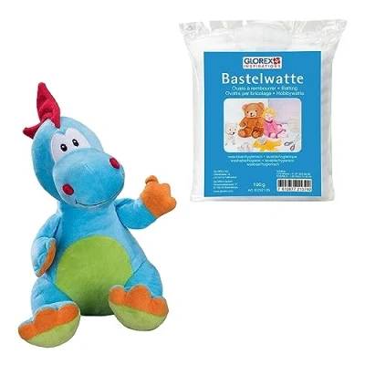 Imagen de Glorex 04805 1K Set Completo de Peluche para Rellenar, Timo el dragón, Aprox. 23 cm, Incl. 100 g algodón, Hacer y abrazar