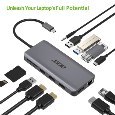 Imagen de Acer Adaptador Hub Type C 12 en 1 Plata