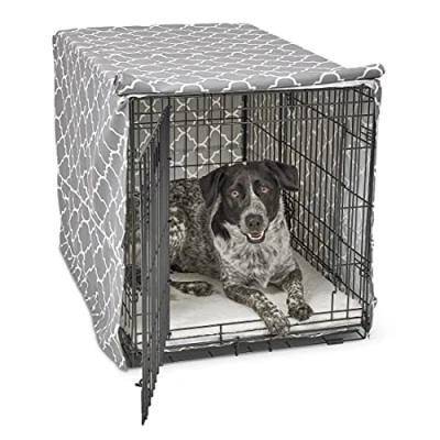 Imagen de New World modelo BCVR 36GYT Funda para jaula de perro con protección textil teflón, todas las jaulas y MidWest Homes for Pets 91,44 cm, diseño en color gris claro