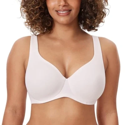 Imagen de DELIMIRA AISILIN Mujer Sujetador Talla Grande Reductor Sin Costuras Relleno Coco Blanco 100F