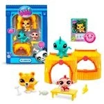 Imagen de BANDAI Littlest Pet Shop, Tiki Jungle Set, 3 Mascotas, Accesorios, 1 Tarjeta de coleccionista, código Virtual, Cabezas Móviles, Gen 7 (#50, #51, #52), BF00515 Multicolor