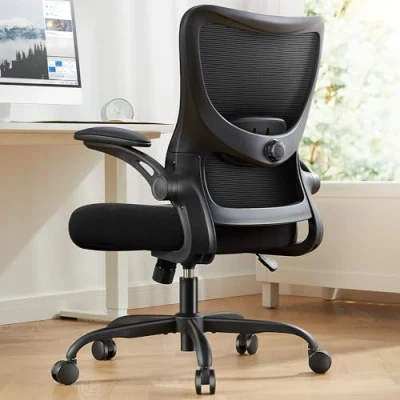 Imagen de Marsail Silla de Oficina ergonómica, con reposabrazos Poliuretano 3D y Soporte Lumbar Ajustable, Altura Regulable función basculante, ejecutiva Malla, hasta 136 kg/300 kg