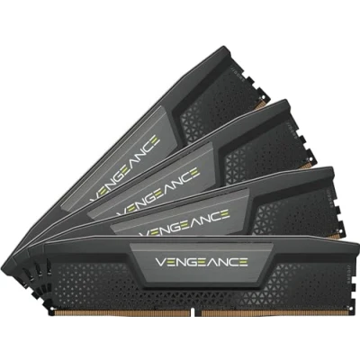 Imagen de Memoria RAM CORSAIR Vengeance DDR5 de 96 GB (4x24 GB) a 6400 MHz CL32 Compatible con Intel XMP iCUE Negro (CMK96GX5M4B6400C32)