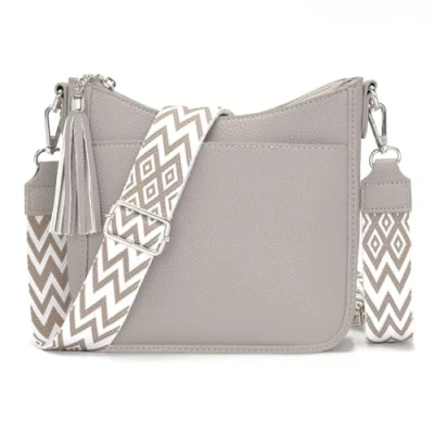 Imagen de YISUOHOOM Bolso Mujer Bandolera PU Cuero Moda Regalos para Gris Hombro Viaje Trabajo Diario Escuela Compras Bag