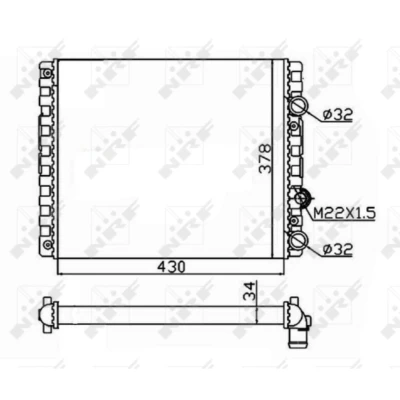 Imagen de NRF 509519 Radiador, refrigeración del motor Aluminio 430 378 34 Aletas unidas mecánicamente VOLKSWAGEN: Polo III Hatchback