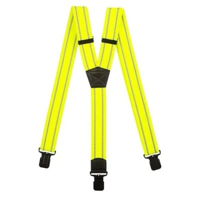 Imagen de Olata Tirantes Hombres de Alta Visibilidad con Bandas Extra Anchas y Clips Negros 4 cm. Amarillo (Y Form)