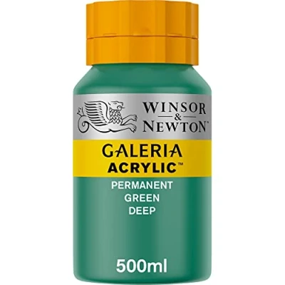 Imagen de Winsor &amp; Newton Galería Pintura Acrílica , 500 ml, Verde (Permanent Green Deep)