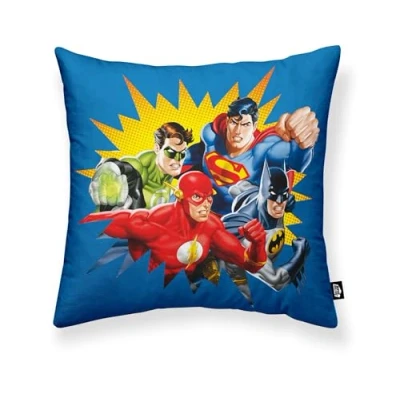 Imagen de BELUM Funda de cojín 100% algodón Justice League B 45x45cm, Suave, Varios tamaños, Multicolor