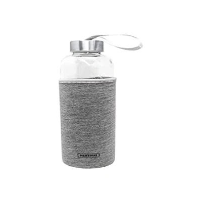 Imagen de NERTHUS Botella de Cristal Bottles con Funda Neopreno, color gris, 600 ml
