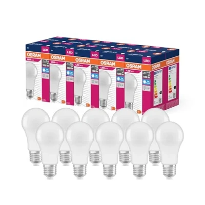 Imagen de OSRAM Valor de estrella LED Lámpara clásica A75 para enchufe E27, forma pera, viernes, 1055 lúmenes, luz día blanca (6500k), reemplazo bombillas convencionales 75W, 10 paquetes