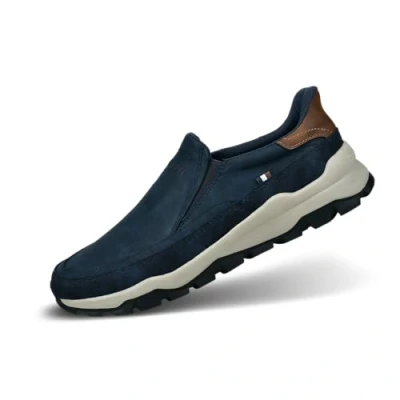 Imagen de bugatti Slip On mit Hiking Touch im Lässig komfortablen Look, Mocasín Hombre, Azul Oscuro, 40 EU