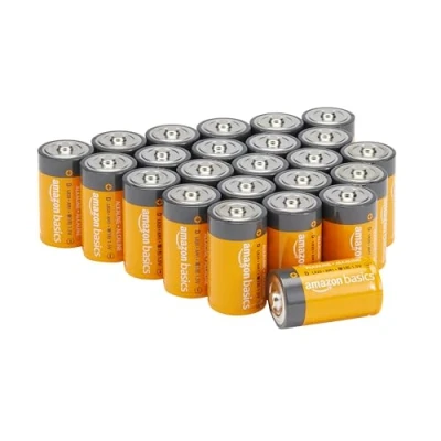 Imagen de Amazon Basics Pilas alcalinas D, de 1,5 voltios, gama Everyday, paquete 24 (el aspecto puede variar)