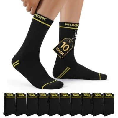 Imagen de Mowenti Calcetines Hombre Termicos Invierno Mujer Trabajo Algodon Largos Negros Térmicos Altos WORK Deporte Socks Men 10 Pares 39 42