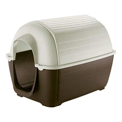 Imagen de Ferplast Caseta de Exterior para Perros Kenny 05, Resina termoplástica Resistente a los Golpes y Rayos UV, Sistema Drenaje líquidos, Rejilla ventilación, 70 x 100,6 h 70,5 cm